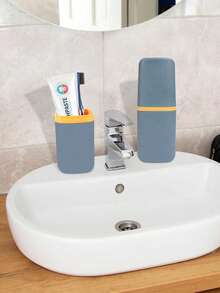 Hộp đựng bàn chải đánh răng có nắp đậy, hộp đựng bàn chải đánh răng trong suốt, hộp đựng kem đánh răng di động, cốc rửa tay du lịch, vật dụng cần thiết khi đi cắm trại, công tác, đi học, du lịch, ở nhà. - Nhiều màu - Xem 7