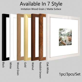 1pc/3pcs/Set 30x30/25x25/20x20cm Multicolor Photo Frames, Exquisite Large Picture Frames For Wall, Portrait Frame For Photo Wall, Picture Frames Collage Wall Decor, Fit 30x30/25x25/20x20cm/12x12/10x10/8x8-Inch Pictures, Black/White/Wood Grain/Gold/Reddish Brown/Walnut/Oak White, Classic(No Photo Paper)