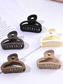 Set de 5 pinzas de pelo cuadradas huecas simples de color beige mate, accesorios para coleta, pinzas de pelo, pasadores de pelo, ganchos de pelo, sujetadores de pelo, recogedor de pelo para mujer, para vacaciones y atuendos de invierno