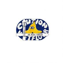 1pc Blue Cartoon "Caution Wet Floor" Plush Carpet, Soft & Comfortable Faux Wool Material, Non-Slip Backing, Suitable For Bathroom, Laundry Room, Kitchen, Vanity, Creative Doormat, Oval Banana Peel Shaped Bathroom Mat Home Bathroom Decor Bath Rug Outdoor Rug Door Mat Summer Bathroom Accessories Back To School