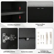 Comò, Credenza, Armadietto Per Scarpe, Ripiani Regolabili, Gambe In Legno Massello, Design Minimalista, Soggiorno, Camera Da Letto, H99cm x L90cm x P35cm