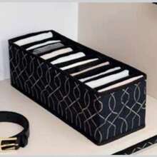 MADE IN TURKEY Elegant Drawer Organizer – 40x14x14 Cm, Durable And Lightweight, 152 G, Reusable Decorative Organizer For Closet, Office, Or Home Use, Stackable Design - Black - View 2
