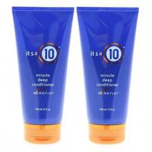 It's A 10 Miracle Deep Conditioner Plus Keratin 5oz/148ml (2 Pack) Refreshing & Nourishing Formula, Lightweight Conditioning For All Hair Types, Adds Shine And Softness, Perfect For Travel, Ideal For Daily Use, Energizing Mint And Rosemary Scent - 無色 - 查看 1