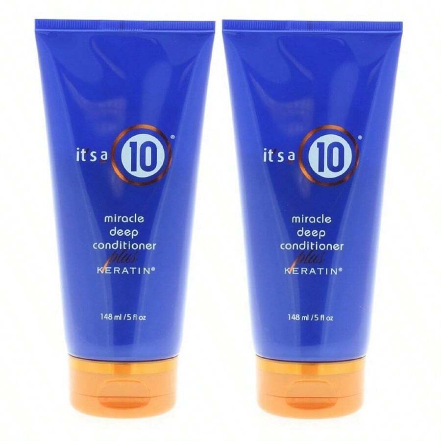 It's A 10 Miracle Deep Conditioner Plus Keratin 5oz/148ml (2 Pack) Refreshing & Nourishing Formula, Lightweight Conditioning For All Hair Types, Adds Shine And Softness, Perfect For Travel, Ideal For Daily Use, Energizing Mint And Rosemary Scent - 無色 - 查看 1