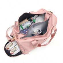 1pc Large Capacity Training Bag Travel Bag With Dry-Wet Separation, Shoe Compartment, Shoulder Strap And Hand Carry Suitable For Camping, Traveling, Sports, Fitness