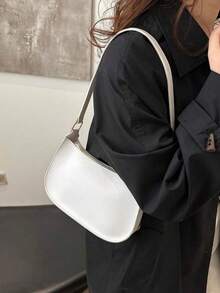 时尚简约单肩包手提包复古风腋下包高档轻便拉链托特包法棍包多功能包优雅欧美街头风大容量小钱包适合朋友聚会上班化妆化妆品收纳