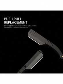 Men's Straight Razor, With 10pcs Replaceable Stainless Steel Blades, Manual Shaver With Aluminum Handle & Storage Bag, Portable Foldable Shaver For Home Use & Barber Razor, Gift For Father Day & Boyfriend, Valentine's Day, Christmas