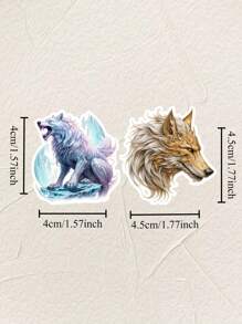 18 pezzi di adesivi carini e fantastici con tema lupo re/estate/piscina/spiaggia/fiore/leopardo, per fai-da-te, scrapbooking, album, planner giornaliero, diario, cancelleria vintage, forniture scolastiche, back to school