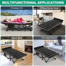 LITIDA Oversized Folding Bed Cot, Camping Cot With Carry Bag, 500lbs Support XXL, Portable Rollaway Guest Sleeping Cot With Mattress, Camp Cot Bed For Travel, Guest