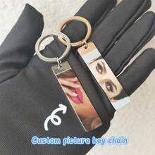 1pc Personalized Eye Photo Laser Engraved Keychain, Customized Fashionable Christmas Gift Accessory Stainless, Engraved Fashion ,Vintage,Contracted,Unisex,Old Money,Casual,Punk Custom,Personalized,Unique,Customized Ideal Gifts For Him Her,Family,Pets,Grandparents,Children For Graduation,For Christmas,For Winter,For Fall/Autumn,For Holiday Finds,Winter Fashion,Christmas Gift,Christmas Decorations,Personalized Christmas Ornaments,Personalized Gifts For Women/Men,Personalized/Customized Keychain,Christmas Accessories - Gold - View 11