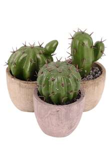 1/3 件 Hemoton 人造仙人掌花环迷你多肉植物仙人掌装饰桌面装饰品微景观装饰，假植物