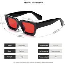 Square Men Women Fashion Thick Rectangle Glasses Shades Designer Style - Red - View 4