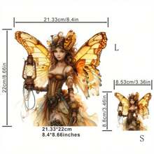 Steampunk Fairy Heat Transfer Stickers - Fun Iron-On Decals For T-Shirts And Hoodies, Unique Clothing Decoration For Teens, Heat Press Patches
