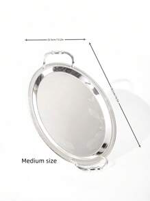 1pc,Or 2pcs,Luxury Leaf-Engraved Silver Tray - Electroplated Pure Iron Art Decor With Mirror Finish,Handcrafted Floral Metal Centerpiece For Dining Table/Wedding/Display Shelf | Nature-Inspired Luxury Home Accessories