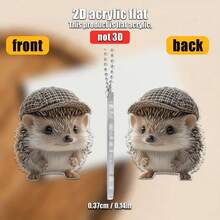 1pc Cute Hedgehog In Hat Acrylic Car Hanging Ornament - 2D Flat Design, Fun Decoration For Rearview Mirror, Home, Backpack, Keychain - Ideal Gift For Animal Lovers, Animal Accessory|Playful Design|Detailed Craftsmanship - one-size - View 8