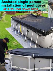 8pcs-Pool Cover Jig Kit, Pool Cover Holder Square Prevents Leaves And Dust From Entering The Pool, Pool Cleaning Accessory, Easy To Use (8 Jigs)