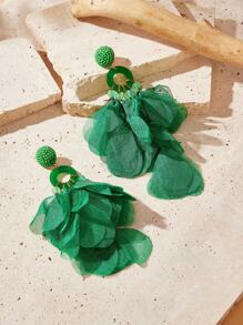 Pendientes hechos a mano con cuentas, pendientes con borlas florales exagerados para mujeres, pendientes vintage de declaración, joyería de alta gama para fiestas y citas, diseño INS único