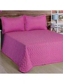 Imperium Double Bedspread Standard 3 Pieces Quilted Soft Touch Pink - Hot Pink - View 1