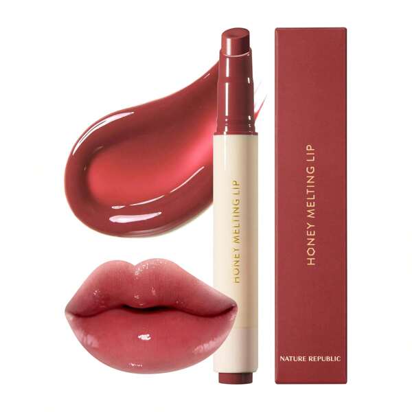 HONEY MELTING LIP (05 PLUM) SOFT LIP STICK, Hydrating Gloss, Moisturizing Balms, Sheer Tint, Shine & Glowy Finish, Korean Make Up