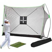 10 X 7ft Golf Net Bundle 4pc Professional Patent Pending Design| Dual-Turf Golf Mat, Chipping Target And Carry Bag| The Right Choice For Backyard Driving & Hitting Nets - 4pc - View 1