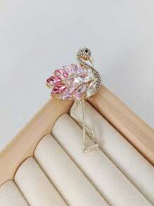 Creative Fashionable Rhinestone Flamingo Brooch, Zinc Alloy Casual Brooch, Suitable For All Seasons School