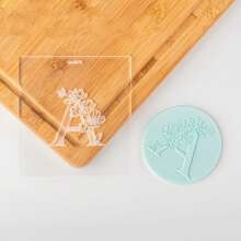A-Z 26 Letter Cookie DIY Printing Embossing Mold Acrylic Alphabet Capitalize Name Embosser Fondant Stamp Wedding Cake Decor Biscuits Cake Baking Tool Accessories For Birthday Bridal Shower Wedding Party Favor Supplies