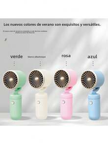 USB Rechargeable Portable Small Fan With Turbo Mini Electric Fan Handheld Simple Desktop Fan - Blue - View 2