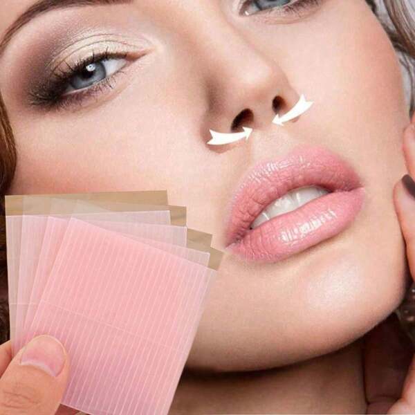 100 Pieces/2 Sheet Disposable Thin Invisible Nose Strips & Eyelid Tapes For Facial Care & Beauty Salon