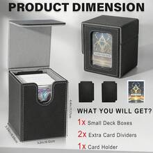 Magnetic Card Deck Box For TCG Storage, Holds 100 Double-Sleeved Cards - Black & Grey - View 5