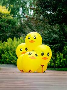 20个装生日派对场景装饰黄色小鸭乳胶气球 - 彩色 - 查看 5