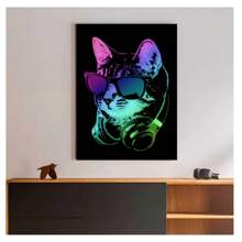 1pc Frameless DJ Monkey Crocodile Giraffe Animal Portrait Posters Vintage Painting Printing Sunglasses Alpaca Canvas Wall Arts Modern Living Room Bedroom Dormitory Study Bar Interior Wall Decoration Home Decoration