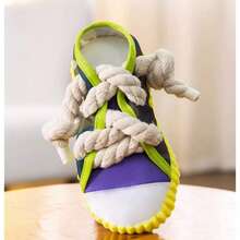 1-Pack Single Sneaker-Style Dog Chew Toy With Knot And Squeaky Ball - Durable Oxford Cloth Dog Chew Toy Suitable For Dogs Weighing 8-25 Lbs, With Interactive Squeaker, Perfect For Indoor And Outdoor Play For Puppies/Small/Medium Dogs. Made Of Nylon, Resistant To Pulling And Chewing, Standard Size Suitable For Various Small Breeds, Not Suitable For Large Dogs Or Aggressive Breeds, A Toy For Gentle Small Dogs.