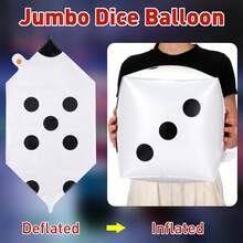 4pcs Giant Dice Balloons Casino Theme Party Decorations, 4D Square Inflatable Foil Dice Balloons For Game Night, Las Vegas, Birthday, Graduation, Prom Party Supplies (Multicolor)