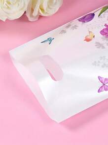 25 Stücke Tulpen Blumen Geschenktüte, frühlingshaftes Party Handtäschchen, Party Snack Rückgabe Geschenkverpackung Süßigkeitenverpackung, mit hellem Blumenmuster, 9.84* 6.49-Inch Verpackungstasche, geeignet für Feste, Geburtstage, Hochzeiten und Partys (Farbmischung)