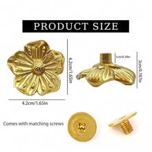 1/2/4/6/8/10 Stück Goldene Kommode Knöpfe, Blumen Knöpfe für Kommode Schubladen, Messing Blumen Schrank Knöpfe, dekorative Vintage Griffe und Knöpfe, Küchen Schrank Badezimmer Schrank Hardware Griffe