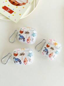 Transparent Earphones Case With Sea Turtle, Coconut, And Seashell Designs, Comes With 1 Earphones Case Hanging Buckle, Compatible With AirPods Pro (2nd Generation), AirPods 3, AirPods Pro, AirPods 1/2, AirPods 4
