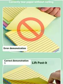100pcs/200pcs Colorful Linear Sticky Notes, Message Notes, Small Gifts For Teachers To Reward Students, Reward Gifts That Children Like, Highly Attractive Portable Student Marker Writing Notes Self-Adhesive Convenient To Stick To The Notepad Office, Home, School Two Styles Of Large And Small Office Helper,School Supplies,Back To School