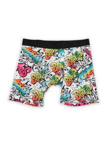 Random 10-Pack Graffiti Print Boxer Briefs Novelty And Cool Pattern Four-Corner Design Men's Fashion Shorts
