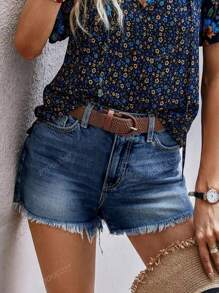 Short en jean droit slim décontracté d'été style western cowgirl pour femmes, idéal pour les vacances, la plage et les concerts country