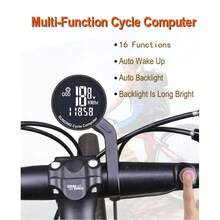 Velocímetro inalámbrico para bicicleta, ciclocomputador impermeable con soporte, velocidad y odómetro con retroiluminación automática y clasificación de impermeabilidad IPX7, apto para bicicletas de carretera y montaña. - Negro - Ver 4