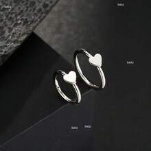 DAILI 1 件男女通用鼻环，20G 18G 不锈钢心形星形耳环耳屏隔膜穿孔 CZ 耳塞环铰链段隔膜唇软骨双环 8mm 10mm 男女通用 - 1個星星無縫圈鼻環 - 查看 9