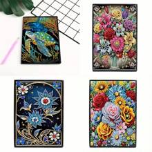 5D Diamond Drawing Notebook - DIY Landscape Flower Animal - Diary With Artificial Leather Cover - Special Shaped Artificial Diamond Hardcover Sketchbook, Suitable For Home Office Art - Holiday Birthday Gift, Graduation Gift