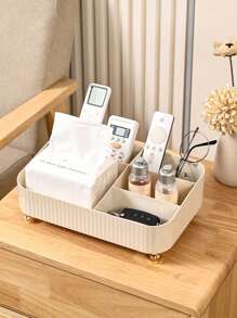 1pc Multifunctional Large Capacity Desktop Storage Box, Bedside Table Tissue Box, Air Conditioning Remote Control, Lipstick, Cosmetics Storage Box, Suitable For Organizing Household Items