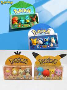 pokemon 4pcs Pokemon, Eraser Ornaments Set, Birthday Gift Toys, Handmade Set, Is An Ideal Gift For Enjoyment, Parties And Collectors, Suitable For Birthday Party Decoration. Features: Can Be Used As An Ideal Gift Cartoon, A Must-Have In Summer, Suitable For Summer Parties, Birthday Parties, Christmas, Halloween, Thanksgiving Parties To Give Or Use