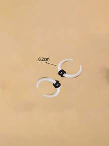 2 Peças Expansor Espiral de Orelha em Acrílico Preto de Caracol, Alargador de Orelha Espiral, Esticador de Perfuração de Orelha para Mulheres e Homens, Joia de Perfuração Corporal Personalizada de 1,6mm - 24mm
