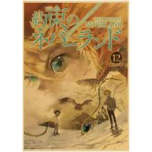 1 件墙面艺术海报可选框架流行约定的梦幻岛复古动漫海报高品质墙面装饰日本漫画艺术家居装饰贴纸卡通墙画 - 彩色 - 查看 6