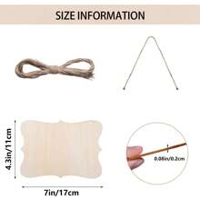 12 PIEZAS Troncos de madera con cuerda - Suministros de artesanía creativa DIY, tablas en blanco de madera - Decoración de madera y juego de maqueta - Corte con láser/Pirografía - Regalo para amigos y familiares