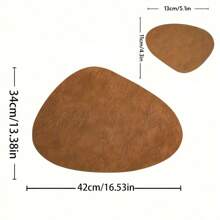 1pc Artificial Leather Placemat, Table Mat Heat-Resistant Non-Slip Washable Insulation Coffee Mat, Kitchen Placemat Nordic Style Coffee Mat