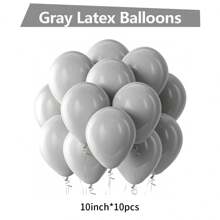 灰色乳胶派对气球 5/10/12/18 英寸 -10/30/50/70/90 个圆形氦气球适用于生日、婚礼、派对、性别揭晓、单身派对、退休、毕业庆典 - 灰色 - 查看 15