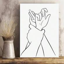 Framed Erotic Line Art, Grabing Hands, Orgasm  Scene Drawing, Se/Xy Couple Drawing, Abstract Erotic Print, Nursery Bedroom Decor. - Framed - View 1